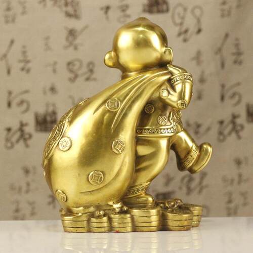 铜猴子摆件金猴纳福装饰品摆件