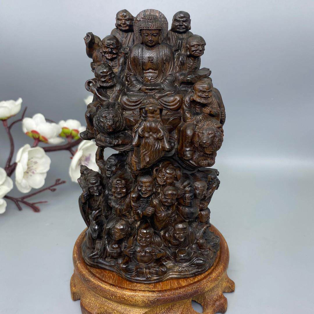 十摆八罗汉件VGO大气上档达拉干c香木家摆居件木雕工次艺品