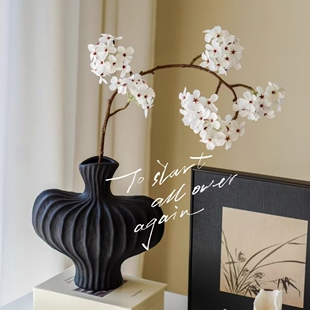 高级感侘寂风花瓶仿真花假花摆设客厅餐桌摆花装饰干花插花艺摆件