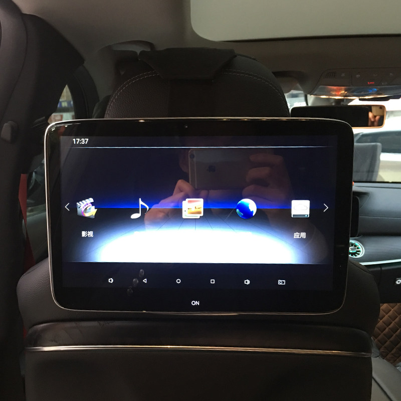 奔驰E300L后排娱乐系统E200L车载电视C200头枕屏V260后座椅显示器
