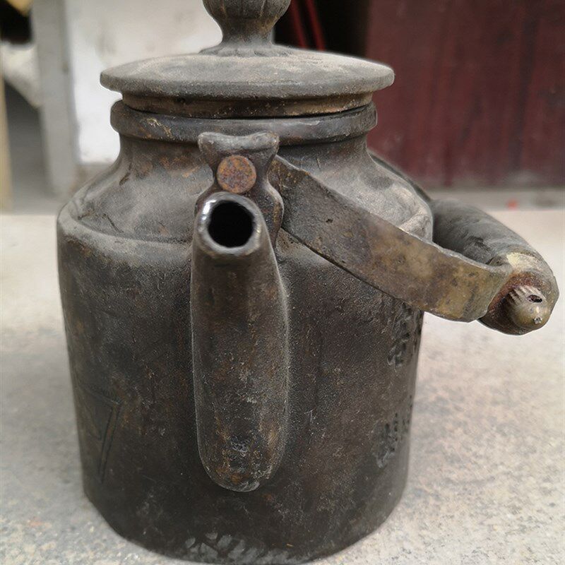 古玩铜器收藏仿古纯铜寿星老头李白手提壶水壶茶壶酒壶古董老物件