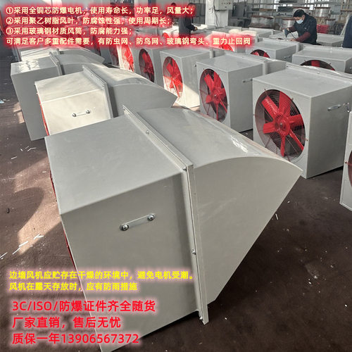 FDWEX玻璃钢边墙式轴流风机 防腐型边墙轴流排风机WEX-300-0.09-4