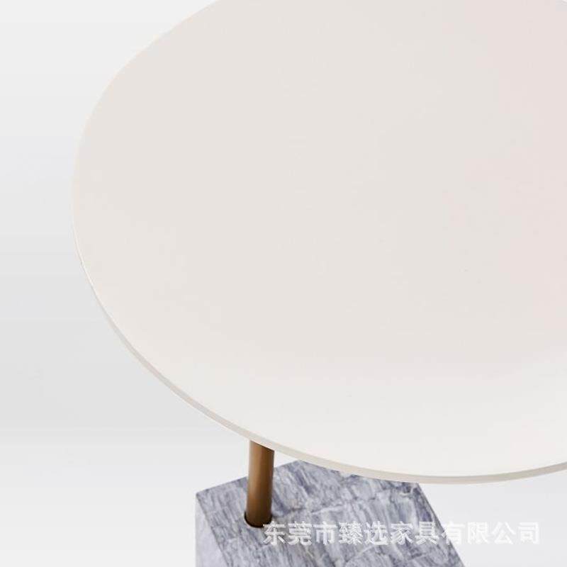 现代简约北欧大理石边几茶几设计师创意圆桌样板房移动角几洽谈桌