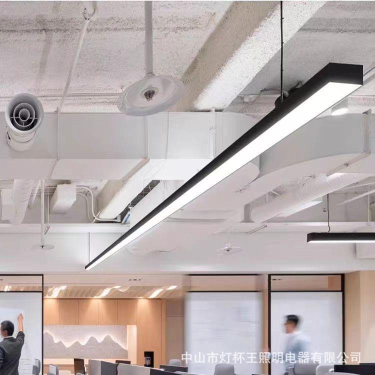铝材无缝拼接led长条灯办公室健身房超市条形造型无影商用吊线灯