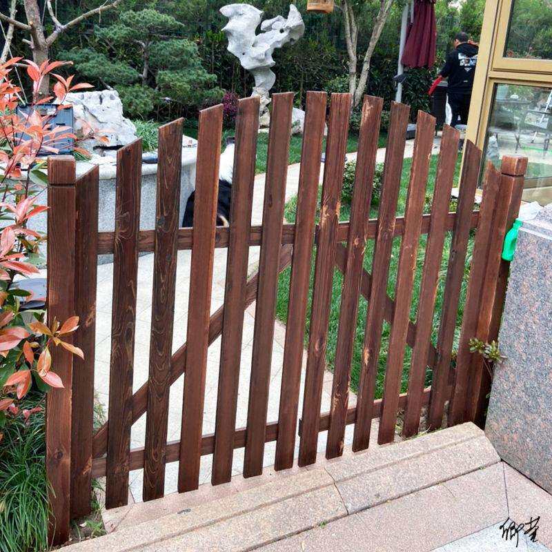 幼儿园大门户外门庭院栅栏防腐教室木栅别墅木门篱笆护栏实木公园