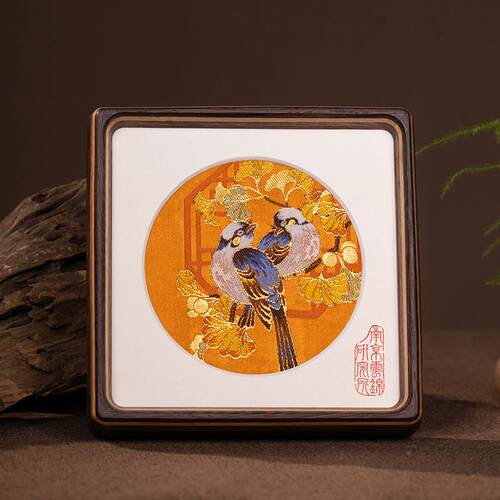 白头永偕南京云锦非所摆研究件遗工艺伴手礼中YGQDWJ04式新婚高端