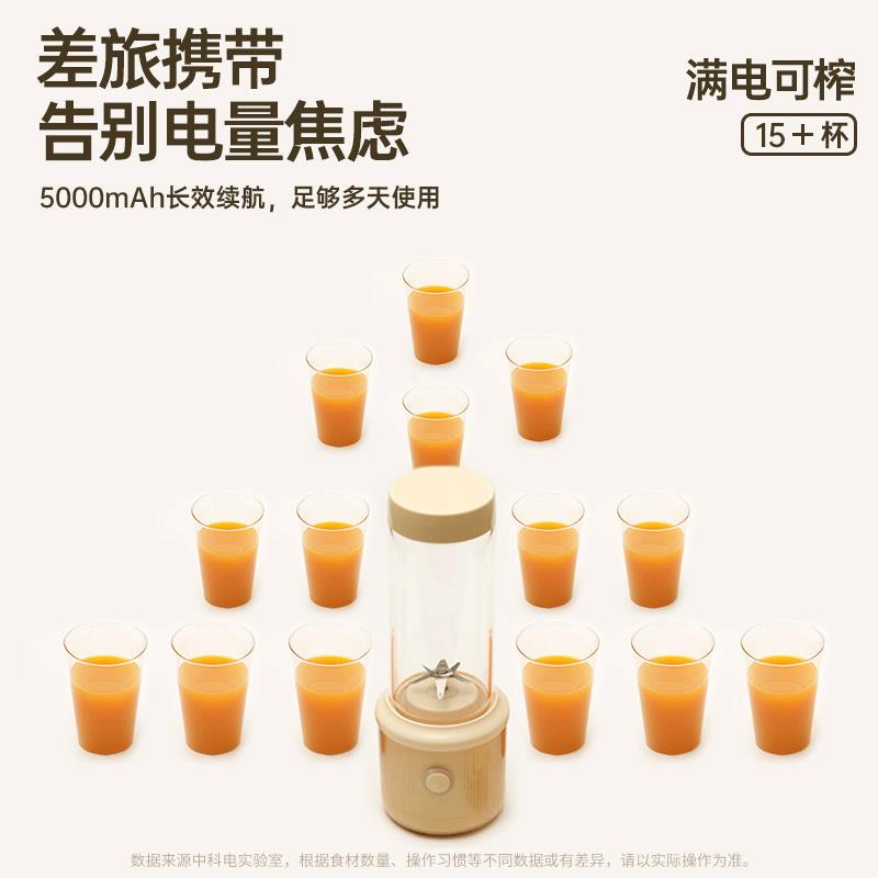 中科电玻璃全水洗便携式榨汁机新款家用充电果汁杯迷你无线榨汁杯