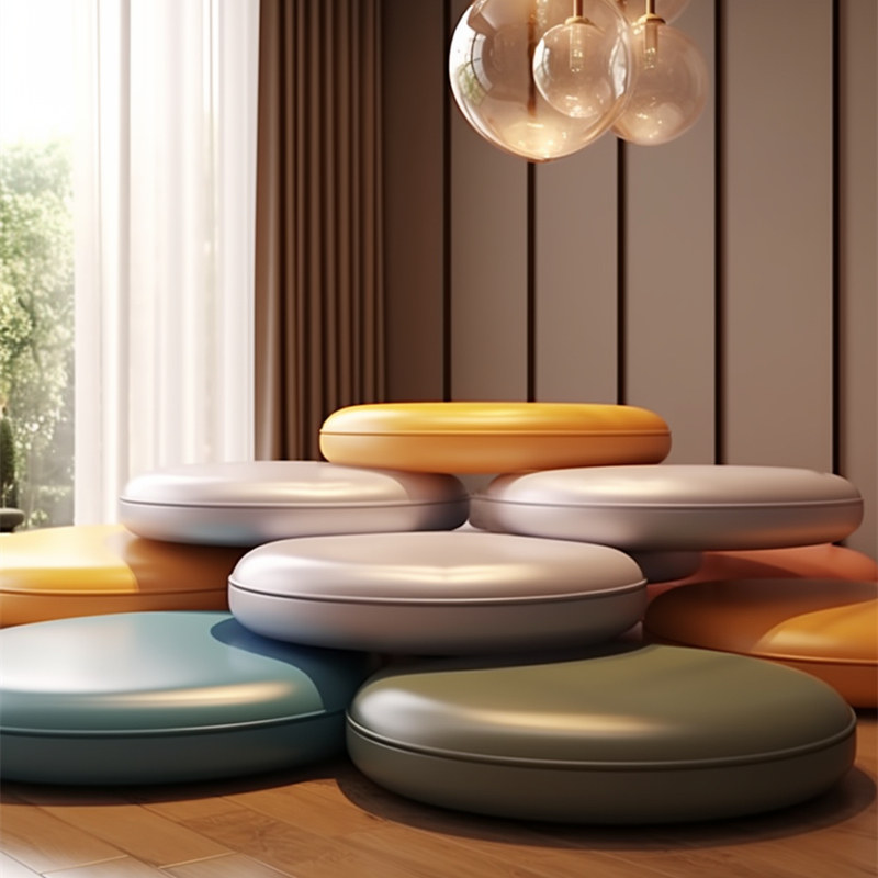 【圆形记忆棉坐垫皮革餐椅垫吧台凳垫卡座飘窗蒲团地上软座垫子