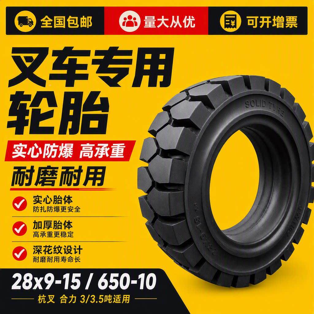 朝.阳叉车实650-102心胎轮杭叉合力3/35吨前轮28x9-15后轮605-10