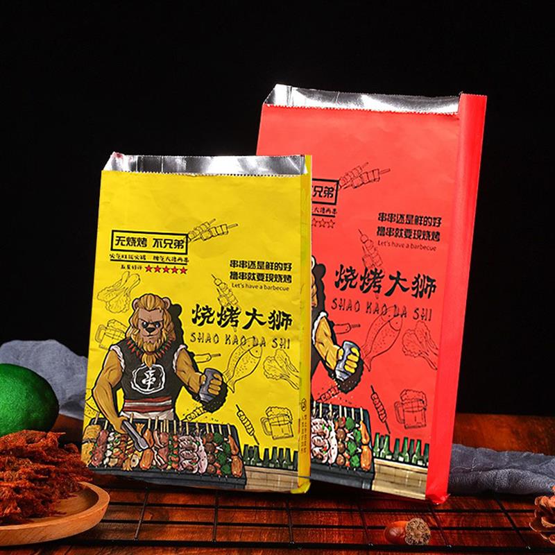 一次性加厚炸串烧烤锡纸打包袋炸鸡铝箔纸保温铝箔纸外卖袋100个图片