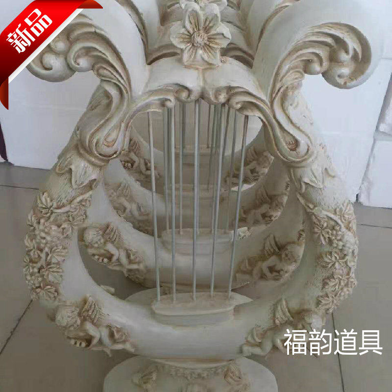 婚庆用品玻璃钢舞台路引竖琴吉他装饰迎宾区酒吧摆件影楼摄影道具