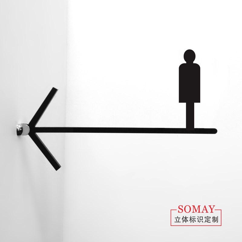 卫生间指示牌导向牌厕所箭头指引标识男女洗手间门牌双面WC侧装牌