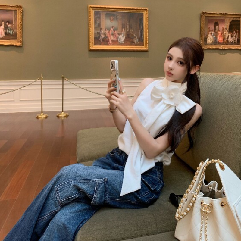 设计感纯欲风时尚修身上衣女新款休闲简约直通长裤春款穿搭一整套