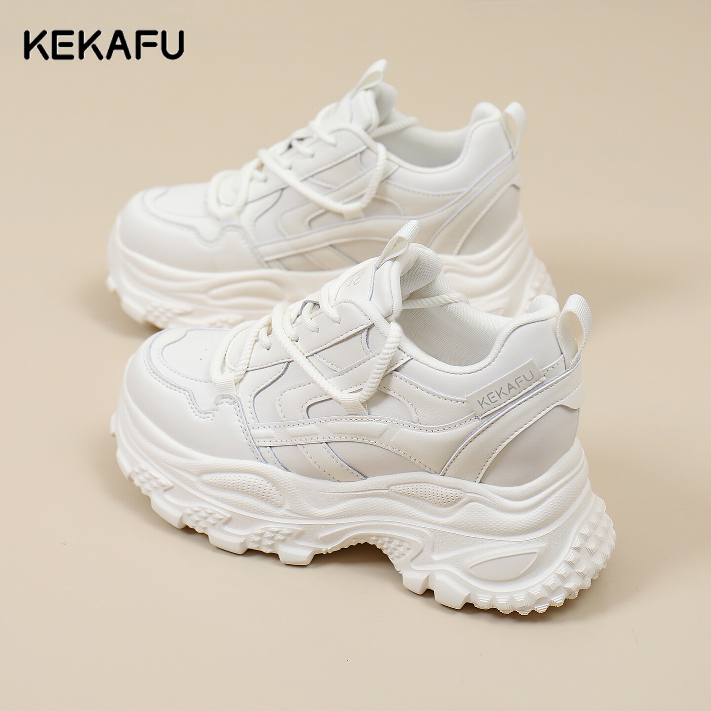 珂卡芙老爹鞋女2026新款春季巨好看厚底增高超火运动鞋百搭小白鞋