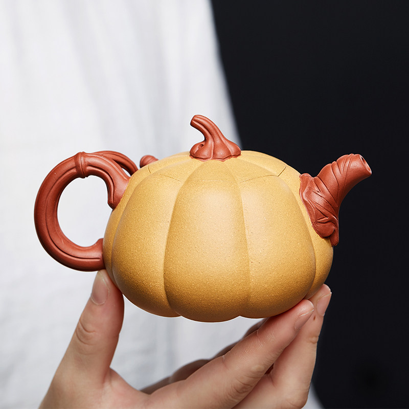 宜兴原矿紫砂壶纯全手工正宗泡茶壶仿生南瓜壶小家用功夫茶具套装