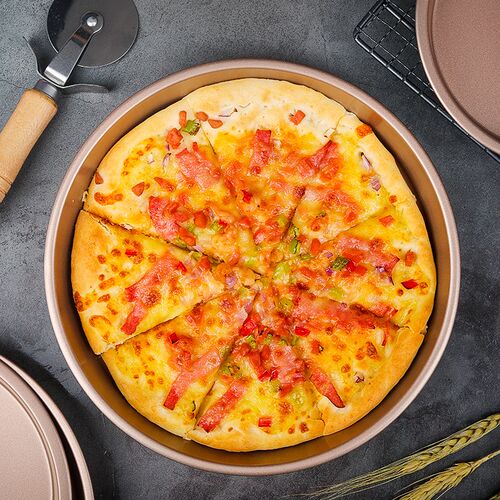 披萨盘烘培烤箱专用pizza饼底烤盘不沾10寸6/8/9家用蛋糕模具套装