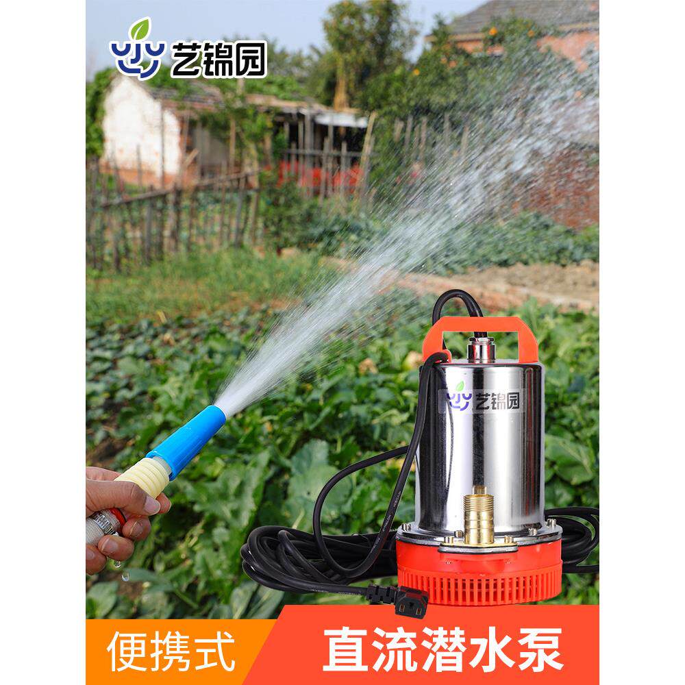 直流潜水用泵1V动24V伏小2型家RWW用电瓶车浇水泵电车抽水泵农浇