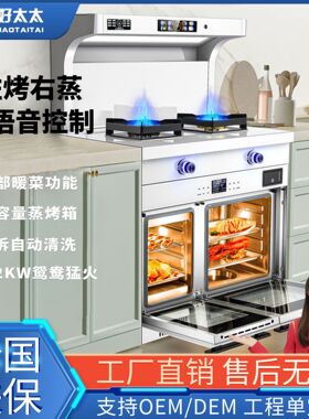 【新品】白色变频左烤右蒸多功能集成一体灶自动清洗油烟机智能