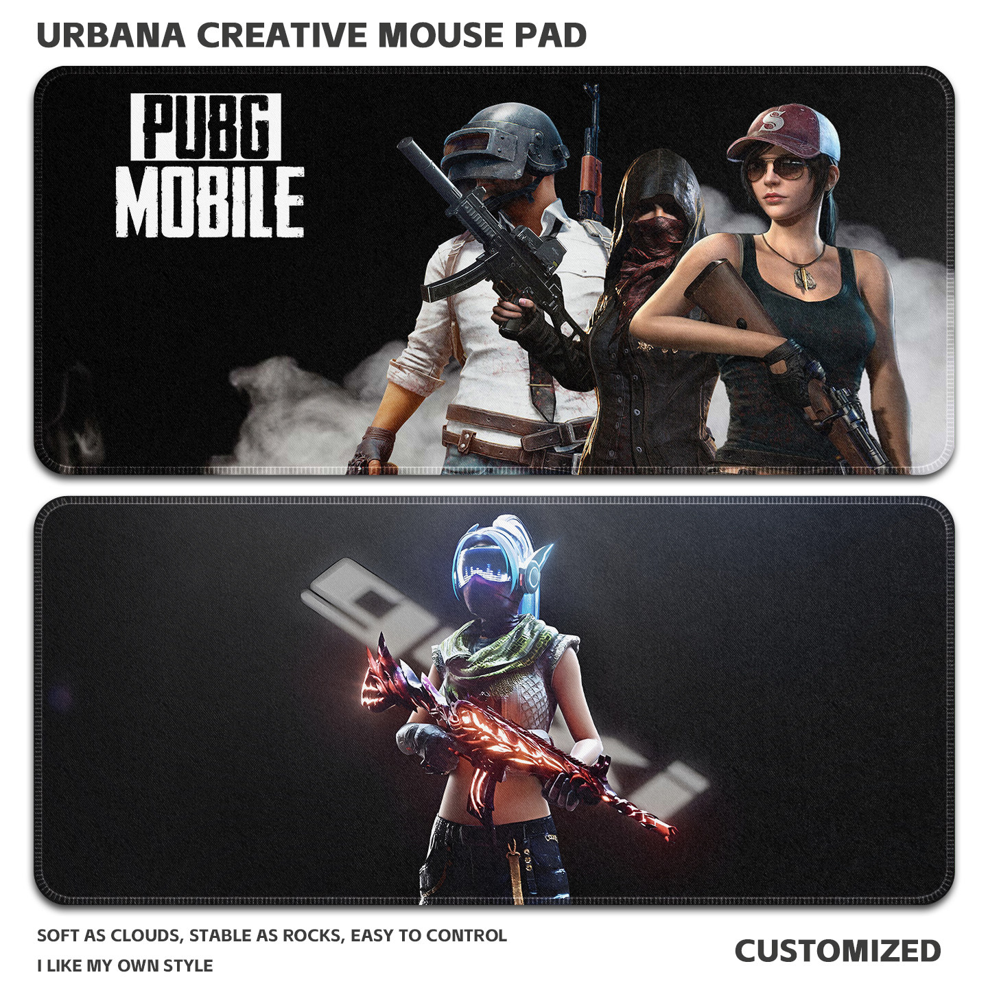 PUBG绝地求生周边鼠标垫超大加厚护腕锁边电脑桌垫电竞游戏办公垫