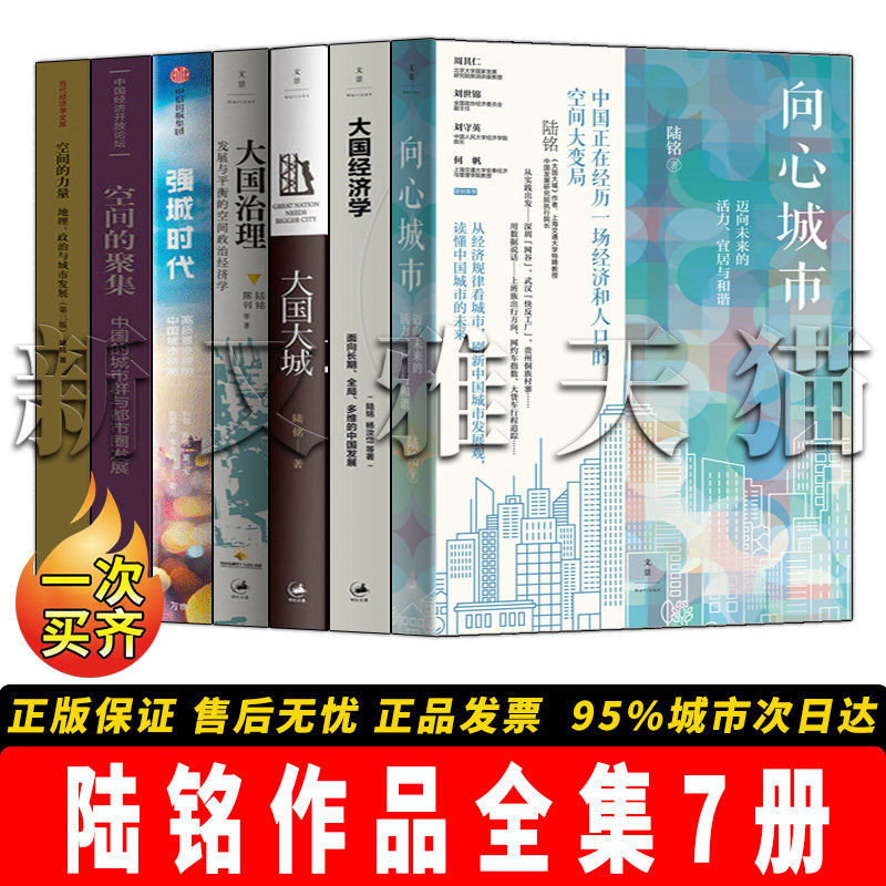 【正版】陆铭作品全集【7册】向心城市+大国大城+大国治理+空间的聚集+大国经济学+空间的力量+强城时代  【一次买齐 套装全集】