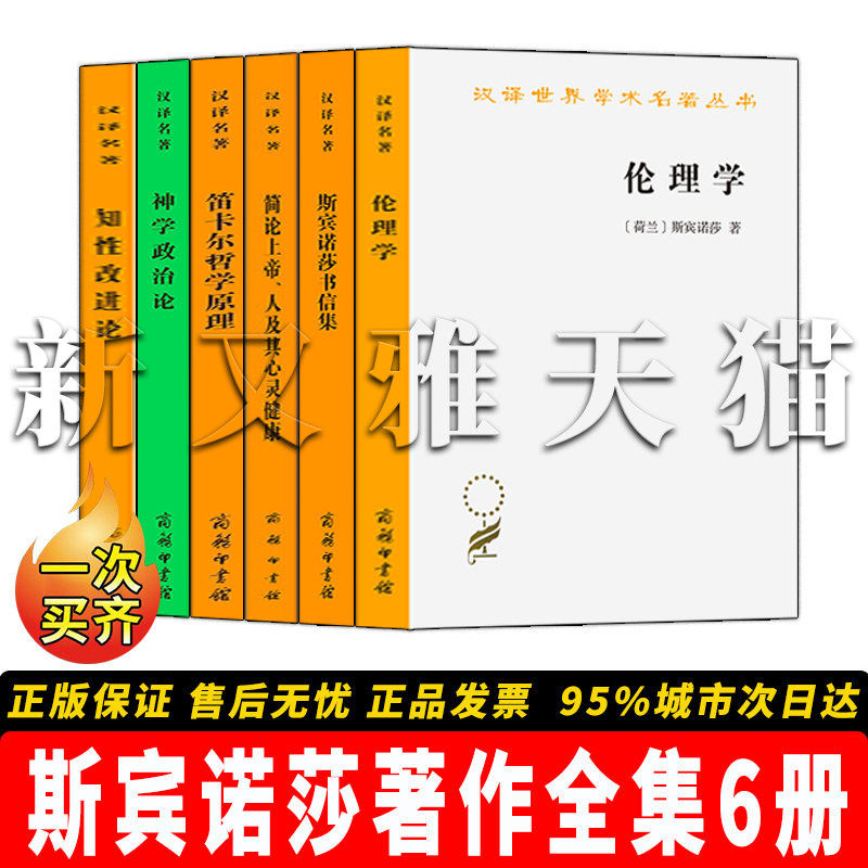 【正版】斯宾诺莎著作全集【6册