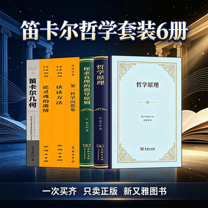 勒内笛卡尔哲学经典著作全集6册 哲学原理 探求真理的指导原则 谈谈方法 第一哲学沉思集 笛卡尔几何  论灵魂的激情 正版书籍全体