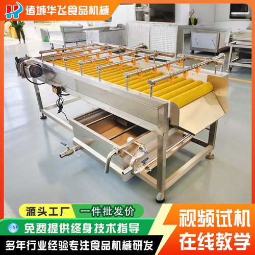 平行毛辊清洗机设备海产品不锈钢清洗机小型果蔬全自动清洗去皮机