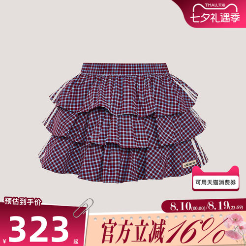 adidas阿迪达斯三叶草女子夏PLAID SKIRT运动休闲半身裙KU9399