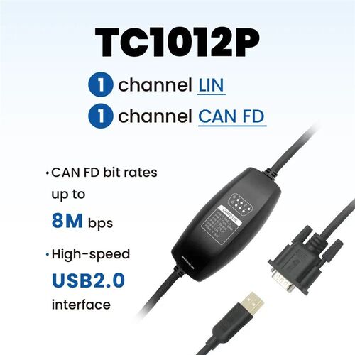 TC1012P 单通道CAN FD/单通道LIN总线接口设备1路CAN FD/LIN转USB