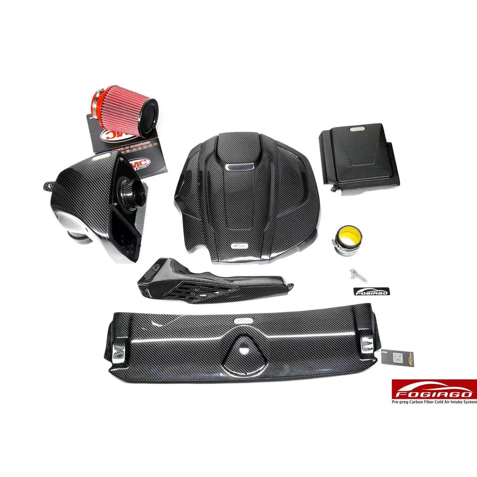 适配奥迪A4L A5 B9 2.0T改装进气套件冬菇头碳纤维风箱引擎电脑盖