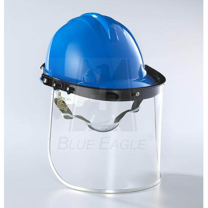 蓝鹰透明PC防护面屏LNG加气站耐低温面罩头盔式飞溅面具A3+FC48