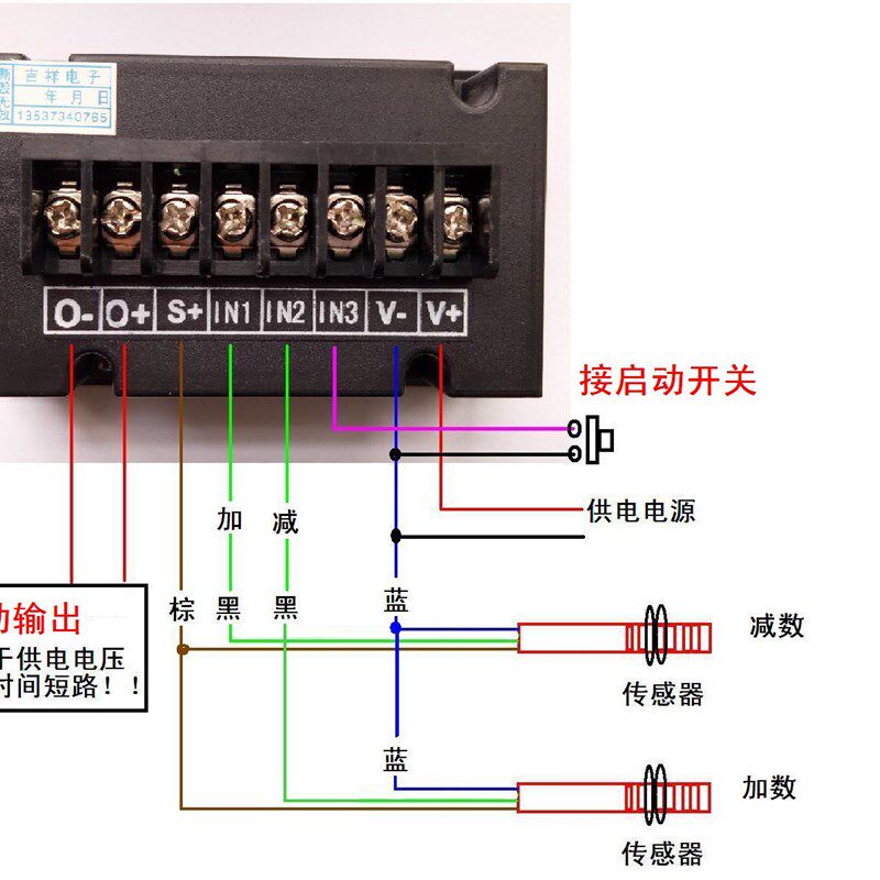 电子计数器,4位数显循环,传感器输入,起动P+控制圈数,带减数