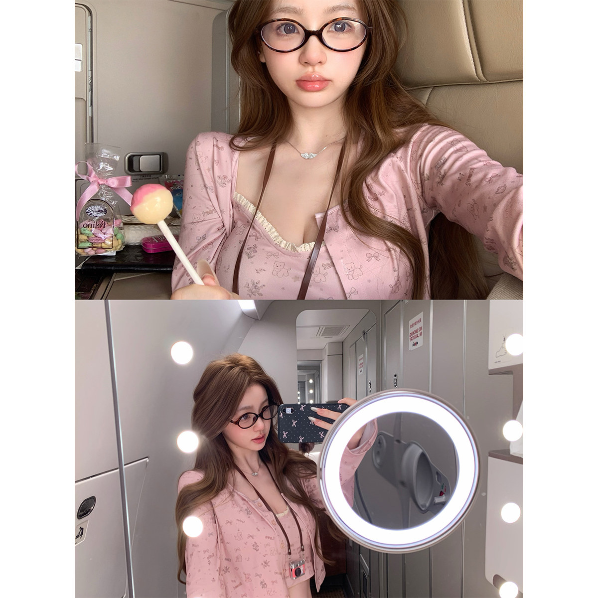 你的懒懒llan【托斯卡纳秋日】性感甜美外套+吊带+长裤睡衣三件套