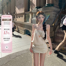 你的懒懒llan【豆蔻少女】性感气质立体绣花吊带连衣裙女2025新款