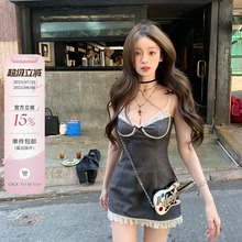 你的懒懒llan【可爱且随性】两色纯欲性感蕾丝蝴蝶结吊带连衣裙女