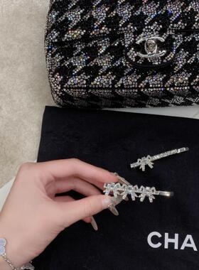 你的懒懒llan【miu*水钻一字夹】百搭气质蝴蝶结发夹组合装新款