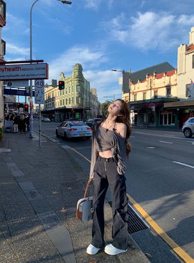 你的懒懒llan【私服Acn】立体口袋水洗做旧双色工装裤休闲裤裤子