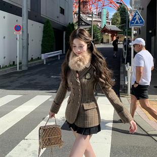 你的懒懒llan【东京报刊】假两件衬衫领初秋学院风制服套装女