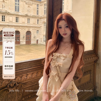 你的懒懒llan蝴蝶结针织连衣裙