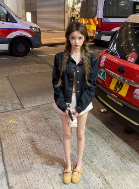 你的懒懒llan【Like Jennie千禧牛仔】复古港味宽松正肩牛仔外套