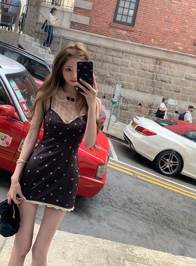 你的懒懒llan【半岛黄昏】高密哑光丝绒刺绣玫瑰连衣裙+蕾丝小衫