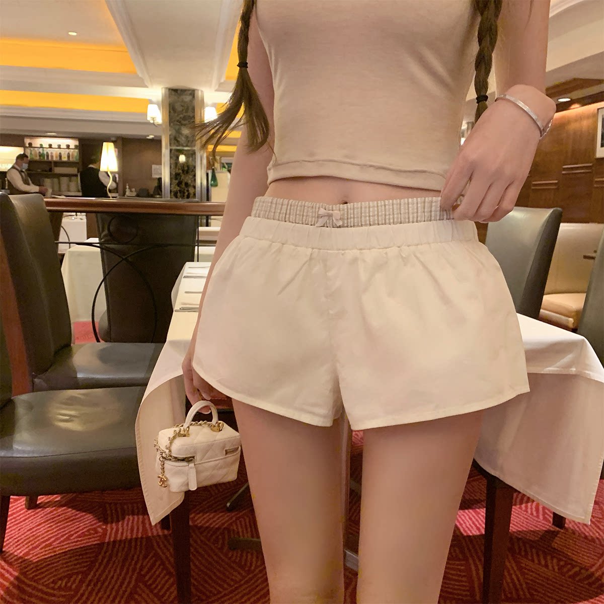 你的懒懒llan【轻松出街组！】软fufu松弛感藏肉两色假两件短裤女