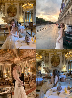 你的懒懒llan【重瓣精灵】高级感性感蕾丝大露背吊带连衣裙长裙女