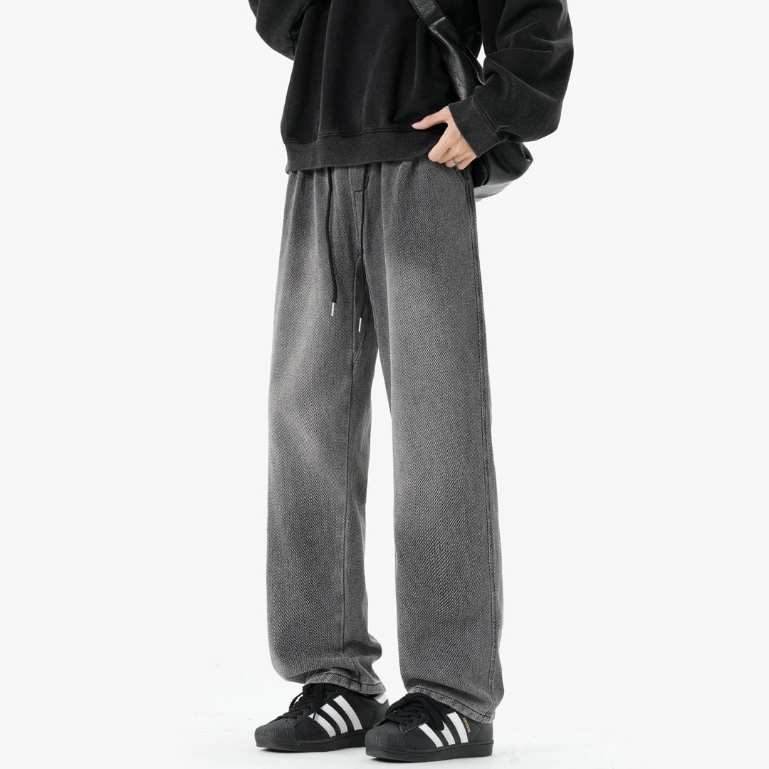 nologo official复古星空纹阔腿牛仔裤男生锥形裤宽松直筒长裤子