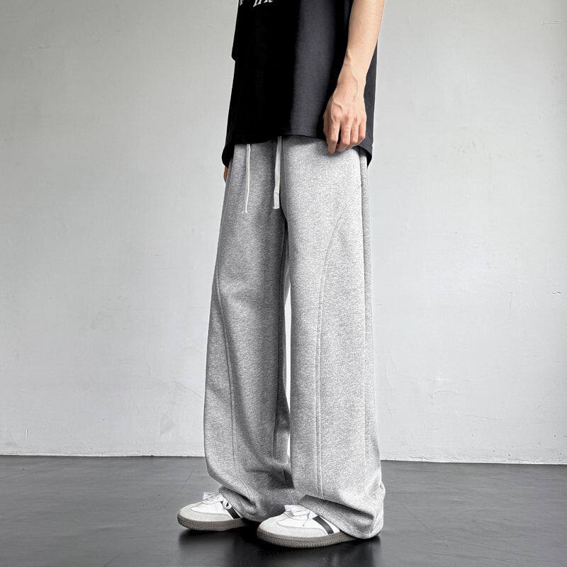 nologo official美式休闲运动阔腿裤男春秋季卫裤宽松直筒长裤子