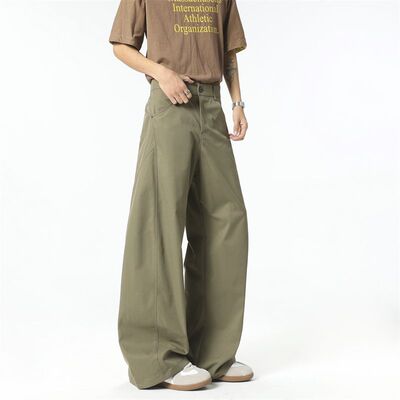 棉感小弯刀裤男士春季潮流休闲裤