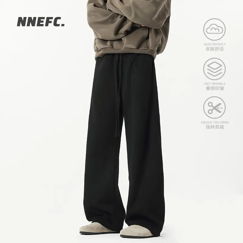 nologo official美式高街弯刀卫裤男士潮牌重磅运动休闲直筒裤子