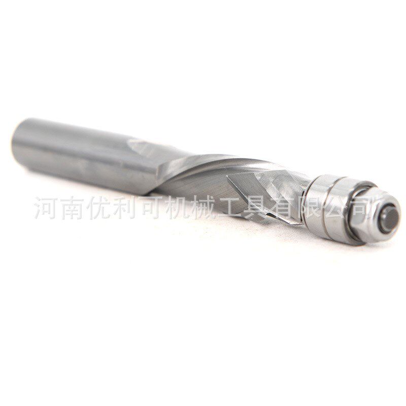 优利可整体合金复合刃螺旋出口品质1/2柄12柄带轴承仿形修边刀
