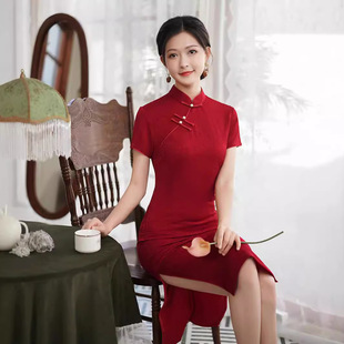 2026新款旗袍敬酒服新娘订婚连衣裙红色结婚礼服女夏改良大气中长