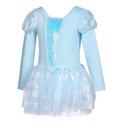 2026新款儿童舞蹈服秋冬长袖泡泡袖跳舞练功服女童芭蕾舞裙幼儿元